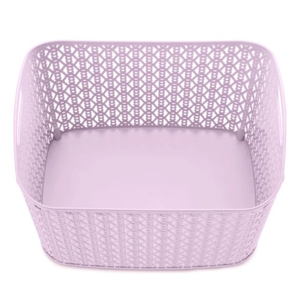 Whitmor Lavender Plastic Storage Bin - Picture 1 of 9